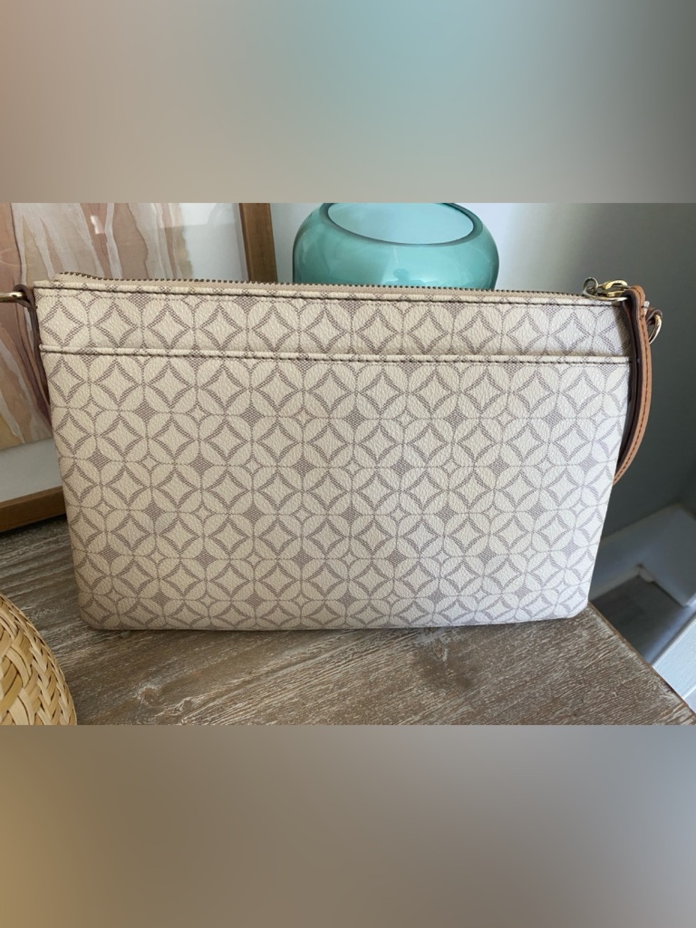 Fossil Tan Logo Patch Clutch